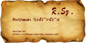Rothman Szórád névjegykártya